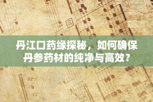 丹江口药缘探秘，如何确保丹参药材的纯净与高效？
