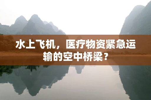 水上飞机，医疗物资紧急运输的空中桥梁？