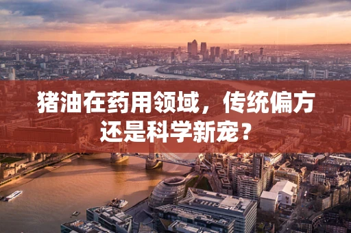 猪油在药用领域，传统偏方还是科学新宠？