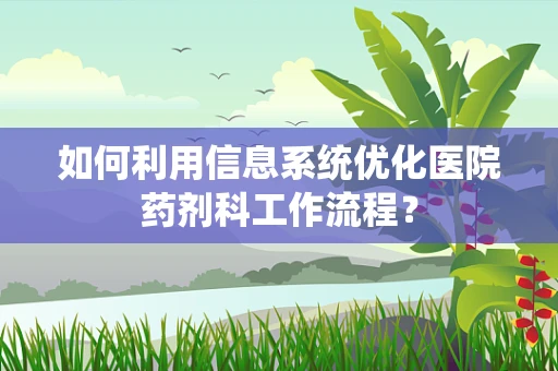 如何利用信息系统优化医院药剂科工作流程？