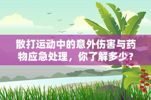 散打运动中的意外伤害与药物应急处理，你了解多少？