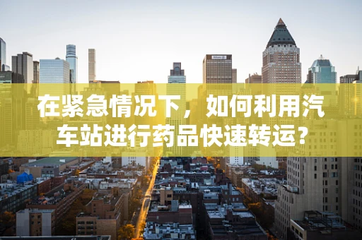 在紧急情况下，如何利用汽车站进行药品快速转运？