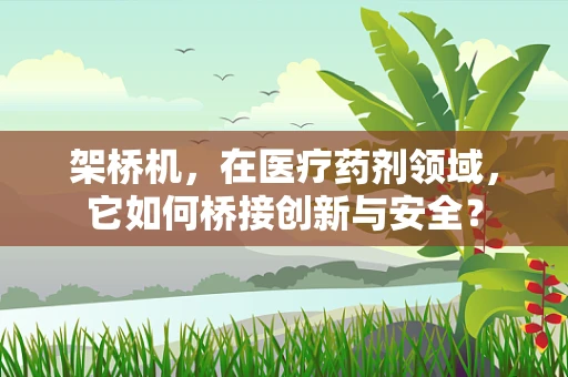 架桥机，在医疗药剂领域，它如何桥接创新与安全？