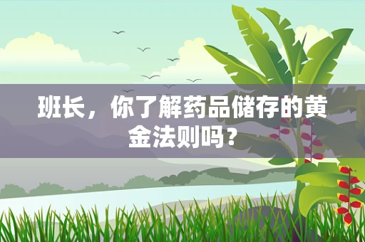 班长，你了解药品储存的黄金法则吗？