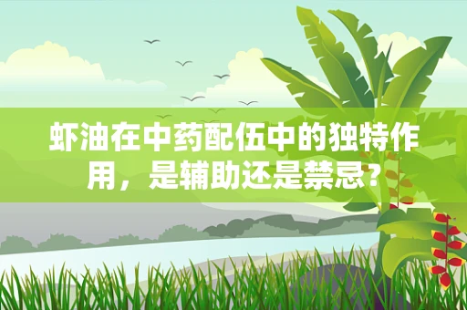 虾油在中药配伍中的独特作用，是辅助还是禁忌？