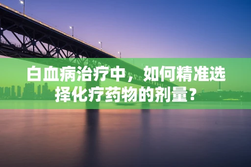 白血病治疗中，如何精准选择化疗药物的剂量？
