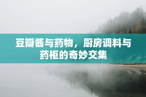 豆瓣酱与药物，厨房调料与药柜的奇妙交集