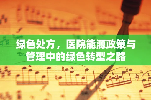 绿色处方，医院能源政策与管理中的绿色转型之路