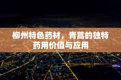 柳州特色药材，青蒿的独特药用价值与应用